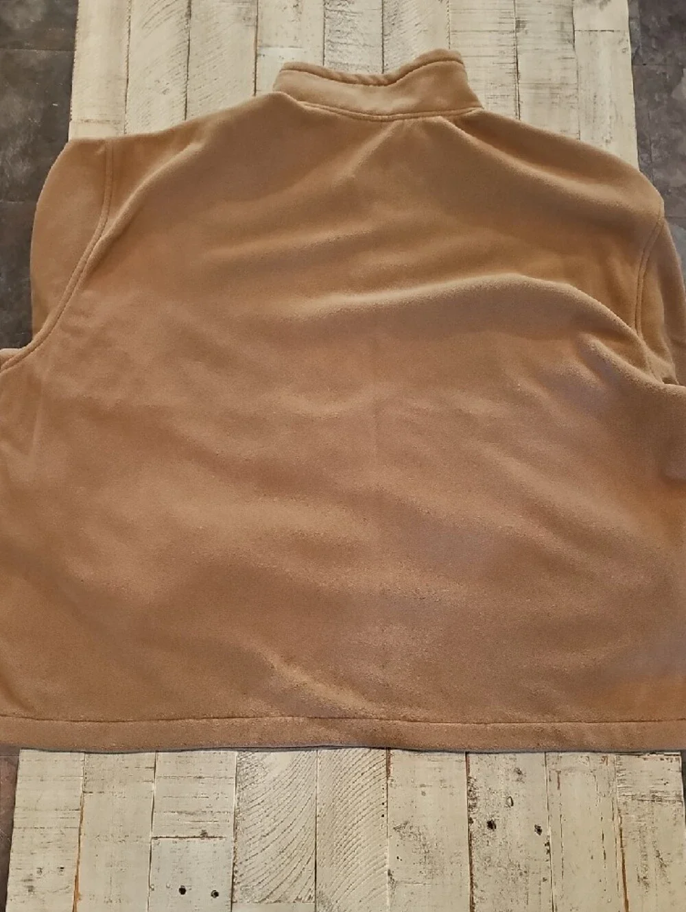 Mens Cozy Full-Zip Fleece Jacket in Camel - Picture 3 of 3